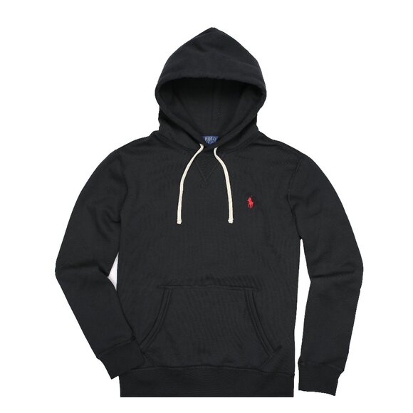 NWT Polo Ralph Lauren Men's Classic Fleece Hoodie with Pony Logo Black MSRP 148